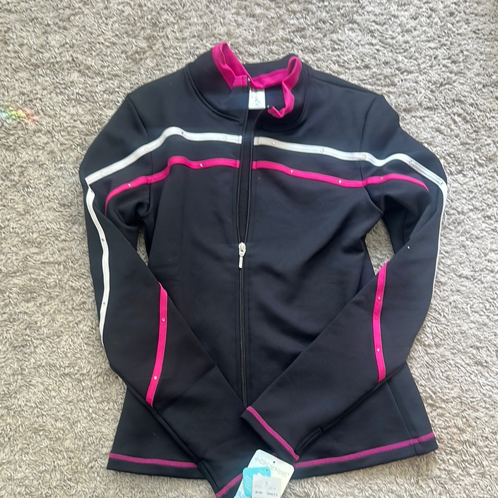 Black and Pink Zip-Up Jacket